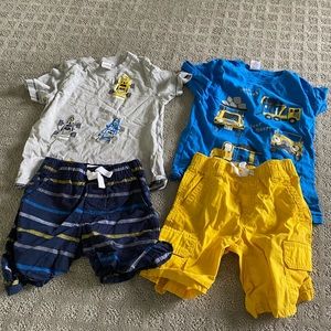 Two boys matching outfits
